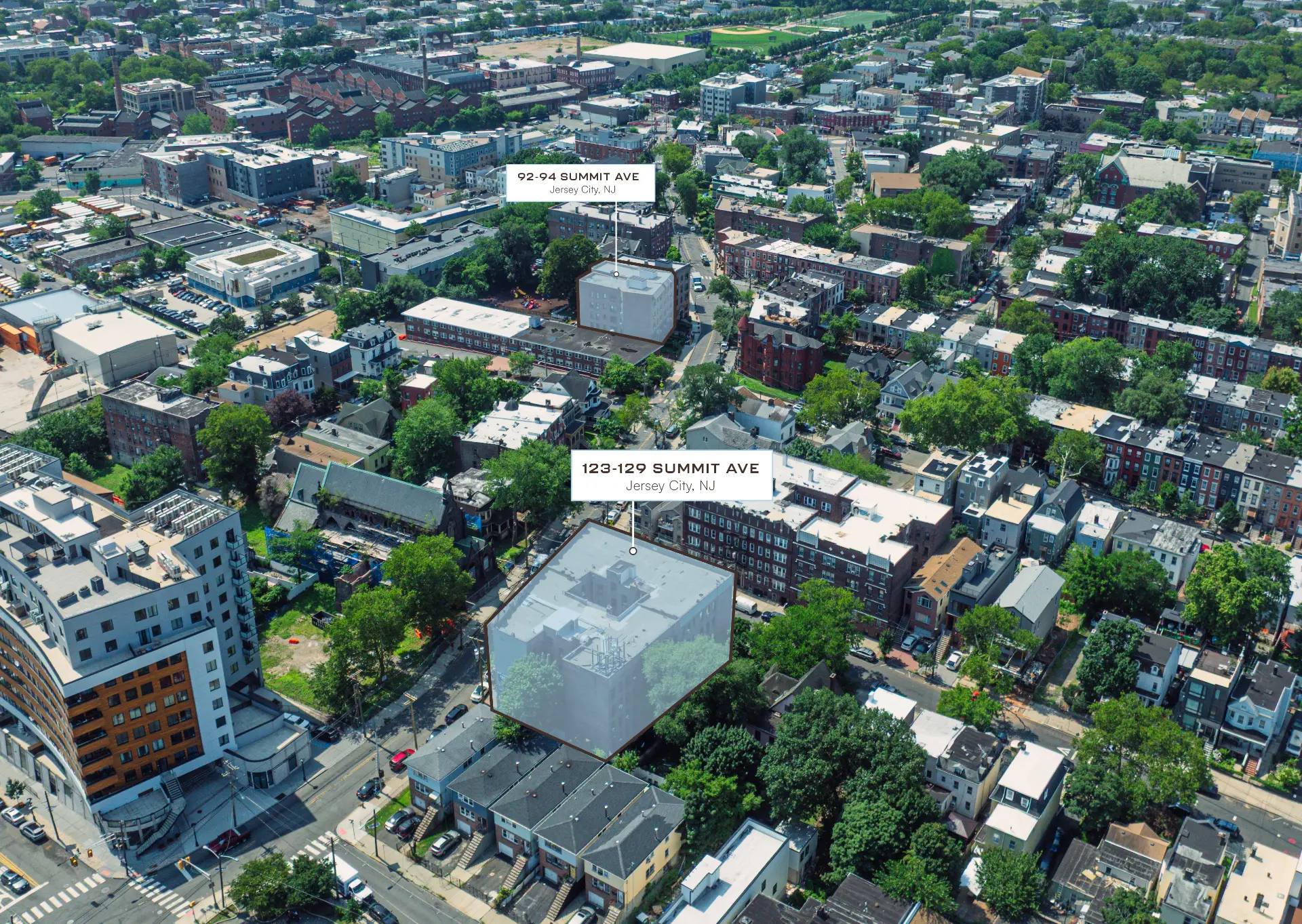Aerial portfolio view with both properties identified